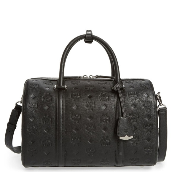 mcm Handbags - Sold ! MCM Monogram Leather Boston Satchel
